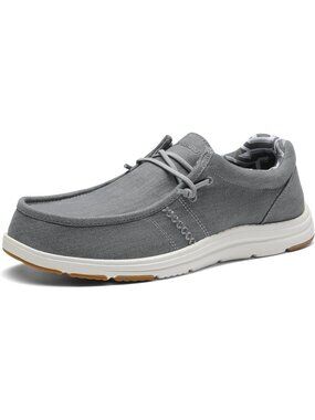 Men's Grey Arch Round Toe Breathable Stretch Slip On Flat Casual Loafer Shoe
